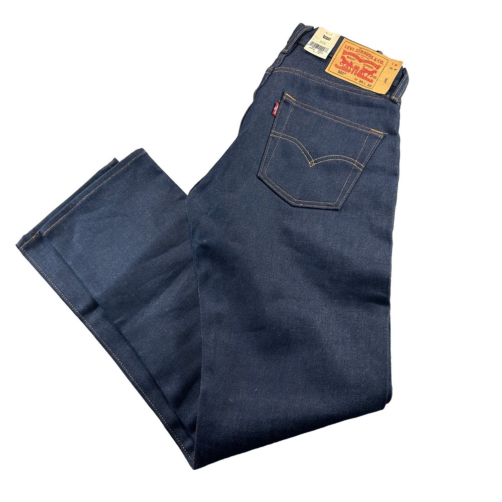 Levis 501 Original Jeans Mens 30x32 Dark Wash Rigid Shrink To Fit Straight Leg